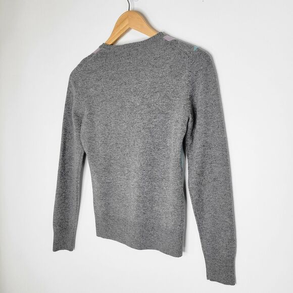 BROOKS BROTHERS Grey Pastel Argyle Sweater Size XS Lambswool Preppy Y2K - Picture 5 of 8